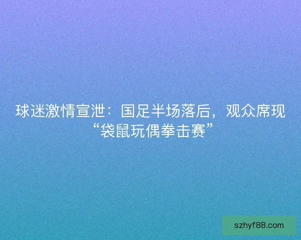 球迷激情宣泄：国足半场落后，观众席现 “袋鼠玩偶拳击赛”