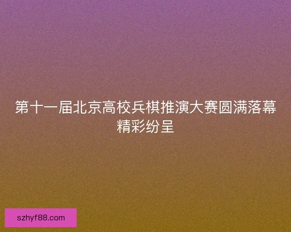 第十一届北京高校兵棋推演大赛圆满落幕精彩纷呈
