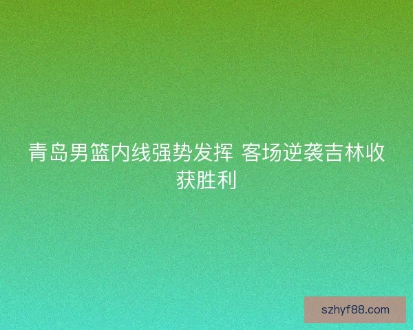 青岛男篮内线强势发挥 客场逆袭吉林收获胜利